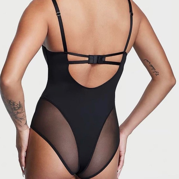 Victoria’s Secret Very Sexy Corset Lace Up Mesh Bodysuit Size S - Picture 3 of 6